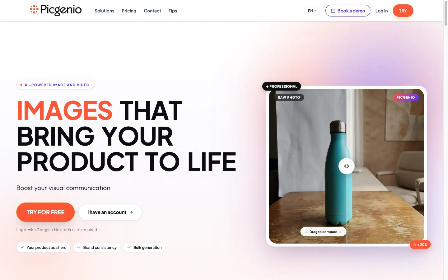 Picgenio homepage